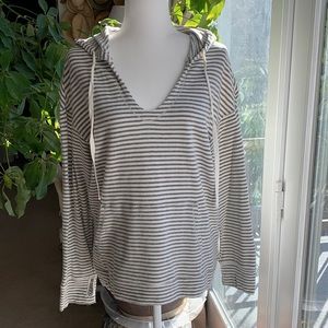 Max Studio Weekend Striped Hoodie Sz L